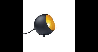 REALITY BILLY - Tafellamp - Zwart mat - Goudkleur - excl. 1x E14 max 28W - Snoerschakelaar