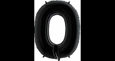Folie Ballon Cijfer 0 - Zwart - 101cm