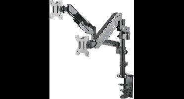 MH LCD Monitor GasSpring Arm, For Two Monitors, Up to 32, Silver, Box