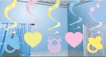 Amscan Slingers Swirl Babyshower Junior 12 Stuks Multicolor