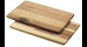 Metaltex snackplank set van 2 – acaciahout, FSC-gecertificeerd, 23 x 15 cm, hout