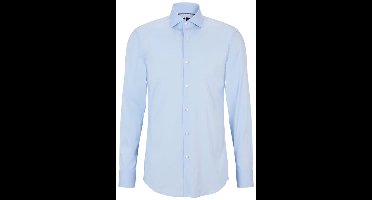 BOSS Hank slim fit overhemd - popeline - blauw - Strijkvriendelijk - Boordmaat: 39