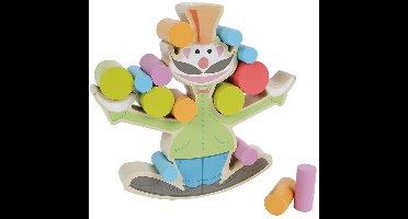 Big Tree Balansspel clown hout - 15-delig actiespel voor 4+ jaar