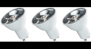 Spectrum LED Lamp GU10 230V 6W - 500 Lumen - 6000K Koud wit - Helder daglicht - Energiezuinig - 3 stuks