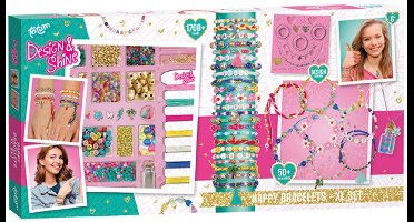 Totum XL armbandjes knutselset - 50 armbandjes maken 1700+ stuks - Design & Shine Happy Bracelets Fashion knutselset cadeau tip creatief speelgoed meisjes vanaf 6 jaar