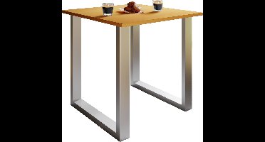 VCM Holzesstisch | H. 76 x B. 140 x T. 50 cm | hochwertiges und massives Fußgestell | Füße aus Eisen | Küchentisch - Xona U