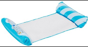 Eddy Toys Luchtbed Zwembad – Luchtmatras Zwembad Volwassenen vanaf 14 jaar – Opblaasbed met Hoofd- en Voetrol – Tot 80 kg – Voor Ondiep Water – Inclusief Reparatiepatch - Blauw