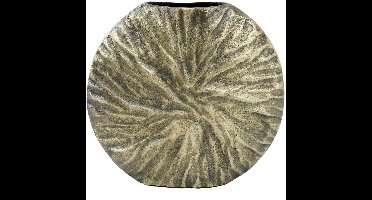 PTMD Lozac Ronde Bloempot - 25 x 6 x 22 cm - Aluminium - Zilver