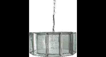 PTMD Cenna Ronde Hanglamp Antiek - H20 x Ø46 cm - Ijzer/Glas - Messing