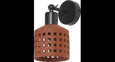 OSRAM Decor decoratieve wandlamp van klei met gatenpatroon, E27 fitting, IP20, bruin