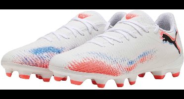 PUMA FUTURE 8 PLAY FG/AG Unisex Sportschoenen - PUMA White-PUMA Black-Glowing Red