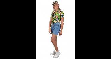 Hawaii Blouse Dames Met Zonneklep Toekans Oranje - Maat 40/42