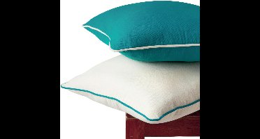 Boraboi® Tweekleurige moderne katoenen canvas kussenslopen set van 2 voor bank en bed decoratie