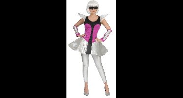 Funny Fashion - Science Fiction & Space Kostuum - Space Dame Futuresque - Vrouw - roze,zilver - Maat 40-42 - Carnavalskleding - Verkleedkleding