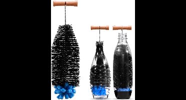 Boraboi® Ergonomische 35 cm flesborstel met borstelharen en zachte spons voor grondige reiniging