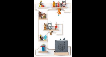 BOARTI Kinderregal Buchstabe E | hängend für Toniebox und Tonie Figuren | platzsparendes Regal | H. 54 x B. 38 x T. 19 | Wandregal Musikbox und Figuren Aufbewahrung Magneteinsätzen | Aufbewahrungsregal Holz
