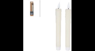 LED kaarsen afstandsbediening ivoor set 2
