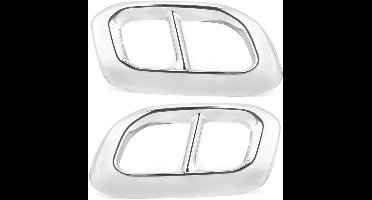 Stalen Uitlaatpijp Cover 2 Stuks - Premium Design - Achterbumper Decoratie - Zilver - Voor Mercedes GLC GLE GLS W167 X253 X167 2020