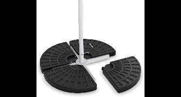 Tristar Parasolvoet - PA-7907 - 100x100cm - 4 Tegels - Parasoltegels voor Kruisvoet - Vulbaar tot 52 Liter - Zwart