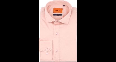 Suitable Satin Stretch Overhemd Roze - Maat 42 - Heren - Overhemden Formeel