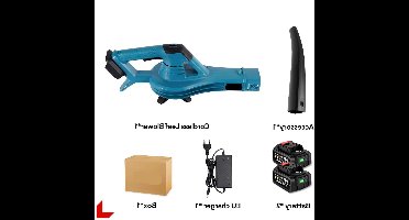 Bladblazer - Bladzuiger - Tuingereedschap - Elektrische - 4500W - 46000rpm Draadloze Blad- en Sneeuwblazer - 6 Snelheden - Met 2 Batterijen en EU Plug
