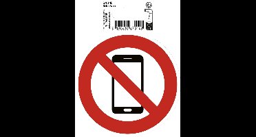 Exacompta Zelfklevend bord mobiel telefoneren verboden 10cm - Rood - 67014E