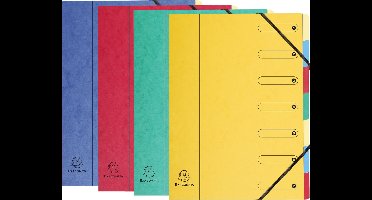 Exacompta 8x Sorteermap Harmonika met uitrekbare rug en elastosluiting - 7 indelingen - Geassorteerd - 5207E