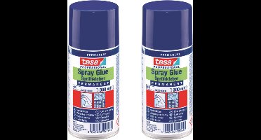 Tesa - Permanente Spraylijm - 300ml - Voor Tkanen en Leer - Set van 2