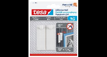 Tesa - Zelfklevende Nagel voor Behang en Pleister - 1kg - Wit - 2 stuks