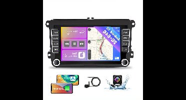 Android Autoradio – Multimedia Systeem – Dubbele DIN Radio – Touchscreen Radio – GPS Navigatie – 7 Inch Capacitive Scherm – Achteruitrijcamera & Microfoon – Wifi, CarPlay & Android Auto