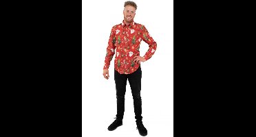 Rode Kerst Blouse Volwassenen - Maat 48