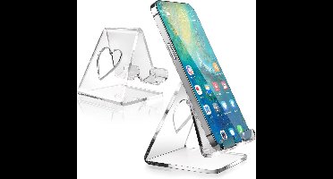 Mobiele telefoonstandaard van transparant acryl | Universele houder voor smartphones en tablets | Draagbare bureauaccessoire met antislipfunctie