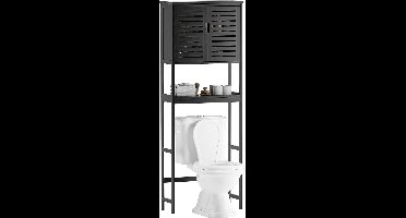 Badkamerkastje Boven Toilet – Badkamerrek – Toiletmeubel – Opbergkast – Douchekast – Bamboe & Mdf – Verstelbare Plank – Compact en Stijlvol