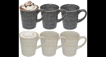 Secret de gourmet Koffiemokken - 6x stuks - 200 ml - kleuren gemixt