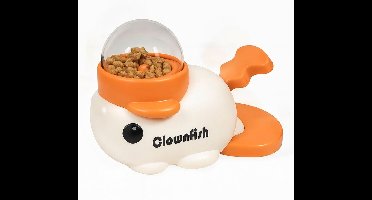 Oneay Interactieve hondenpuzzel & slowfeeder – Denkspel en voerpuzzel voor honden en katten – Anti-verveling speelgoed – Clownvis design – Oranje