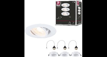 Inbouwlamp Set van 3 zwenkbaar rond 90mm 30° GU10 max. 3x10W 230V dimbaar Wit