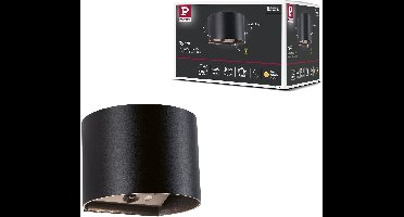 LED wandlamp op accu Nyora IP44 3000K 135x120mm 2x1W Zwart