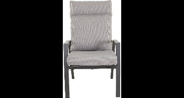 Hochlehner Malik zwart Stapelstoel - Zwart-Grijs - Verstelbare Loungefauteuil - Set van 2 - 65x75x105cm (BxDxH).