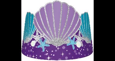 RIETHMULLER - 8 kartonnen kronen "Zeemeerminnen dromen", schelpen en zeesterren