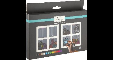 Nassau Fine Art Raamstiften 12 stuks – Afwasbare Krijtstiften – Montessori Markers - 12 Kleuren – Glas- en Porseleinmarkers – Omkeerbare Punt 3-6mm Rond en Schuin – Krijtmarker voor Ramen en Spiegels