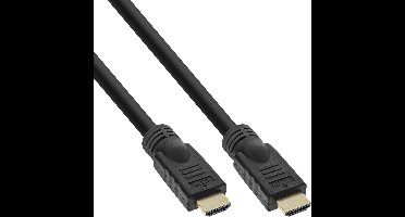 InLine® HiD HDMI kabel, HDMI HS met Eth, Premium, 4K2K, male / male, goud, 20m