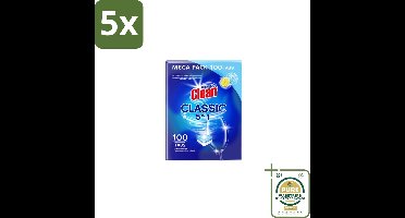 5 x At Home – Vaatwastabletten 5-in-1 – Classic Citroen – 100 Tabs - Grootverpakking - Vaatwastabletten - Vaatwasser - Reinigingsmiddel - Citroengeur - 5-in-1