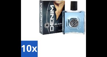 10 x Denim – Aftershave – Black – 100 ml - Aftershave - Aftershave Man - Aftershave Voor Mannen - Aftershave Na Het Scheren - Scheren Aftershave