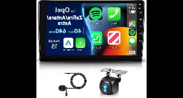 Android 2-DIN Autoradio – Multimedia Systeem – Touchscreen Radio – Navigatiesysteem – Bluetooth Audio – 9 Inch IPS Scherm – Draadloze CarPlay & Android Auto – Achteruitrijcamera Ondersteuning