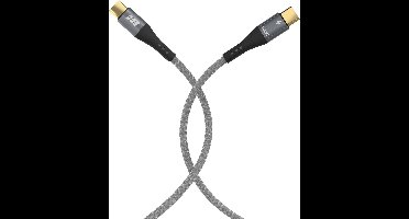 EFB Elektronik USB-C-kabel 100W PD 3.0 5A E-Marker-chip 1m grijs, gouden contacten textielcoating