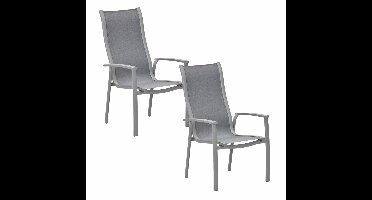 Garden Impressions Hilly tuinstoel stapelbaar taupe - 2 stuks