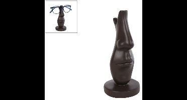 Glass holder antiek bruin polystone decoratief sculptuur 7x7x15cm speelgoed.