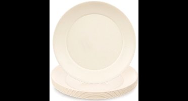 Dessertborden Plastic Crème 20,5 cm 6 stuks - Set - Taart Bordjes - Bord - Ontbijtbord - Borden