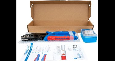 WEICON TOOLS Crimptang ERGO, ergonomische perswerktang met wisselmagazijn, adereindhulstang, ratelautomaat, blauw/rood