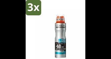 L'Oréal Men Expert Deodorant Spray Fresh Extreme 150 ml - Bulkverpakking - 3 stuks